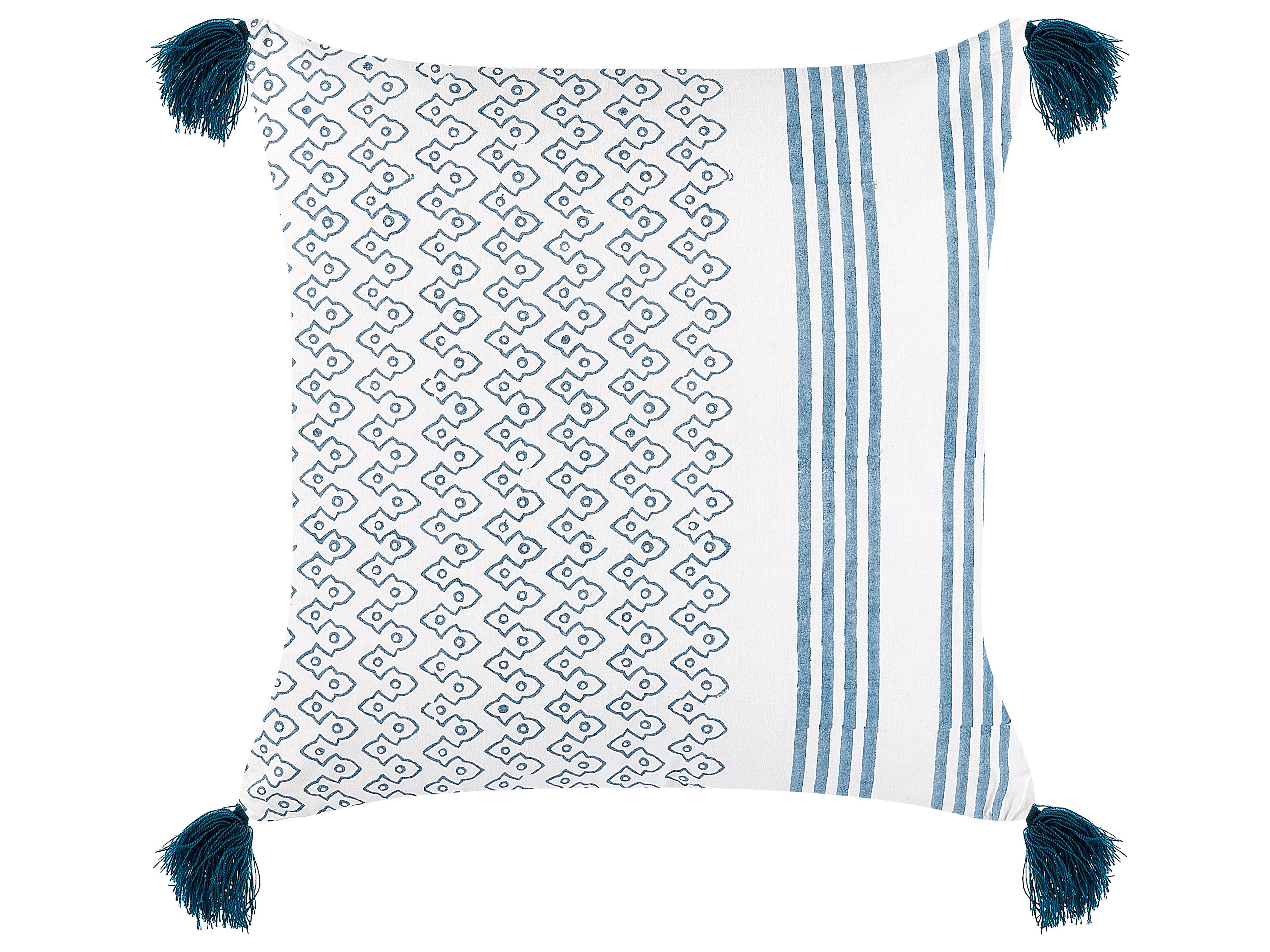 Throw Cushion TILIA Cotton 45 x 45 cm Blue Geometric Pattern