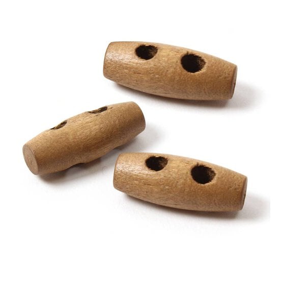 Hemline Wood Novelty Wooden Toggle Button 3 Pack