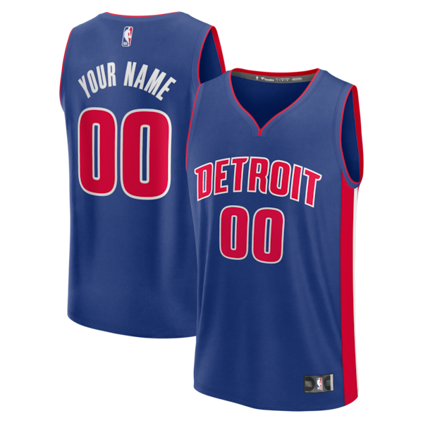 Detroit Pistons  Fastbreak Custom Jersey - Icon Edition - Blue