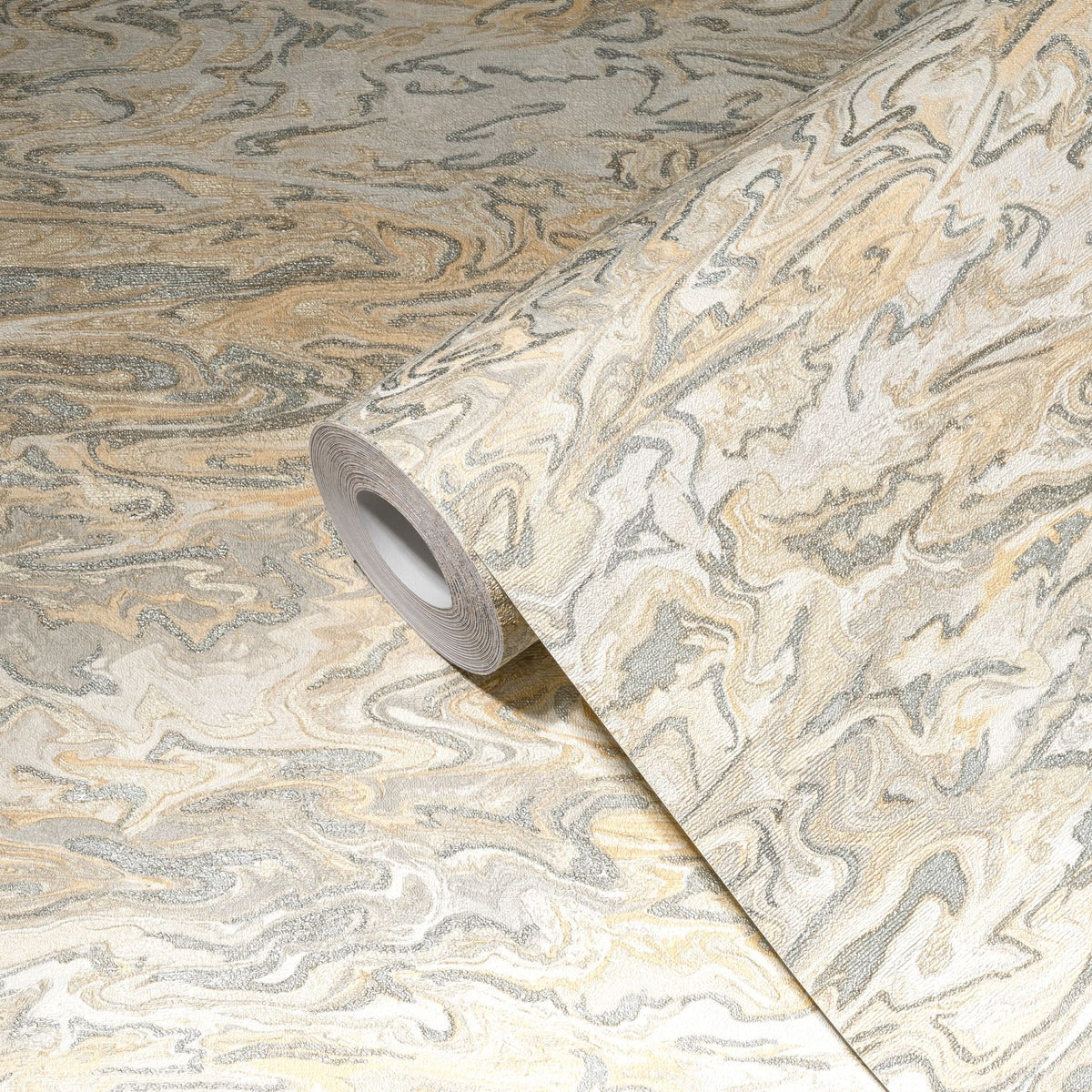 Livingwalls behang figuratief motief beige, zilver en oranje - 53 cm x 10.05 m - AS-383582