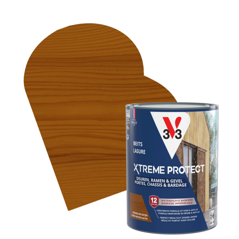 Lasure pour bois Xtreme Protect chêne moyen 0,75 L V33