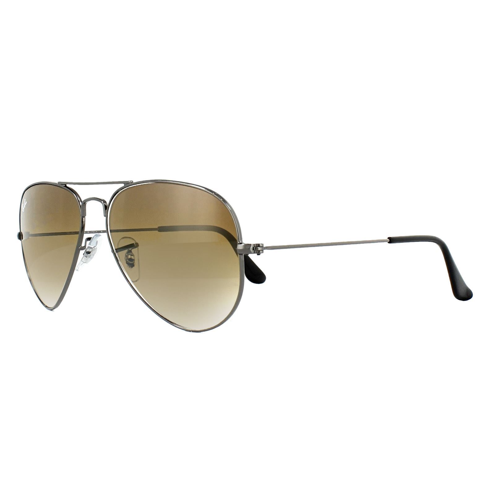 Ray-Ban Aviator Gunmetal Brown Gradient Sunglasses
