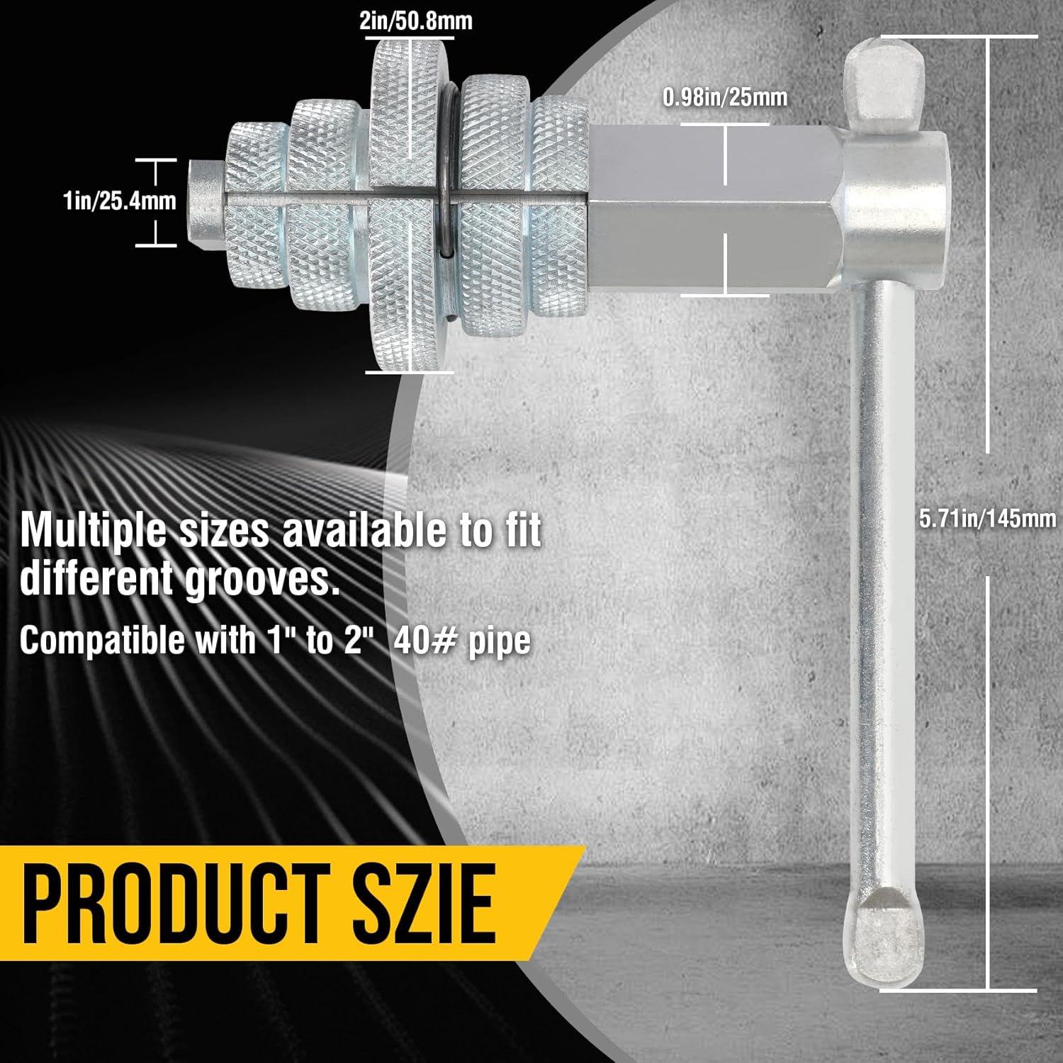 31405 Internal Wrench,Tub Drain Removal Tool,Compatible with 4-1/2 Internal Pipe Wrench for Model 342.Ideal for Securing or Removing Basins, Sink Strainers, Bathtubs,Silver