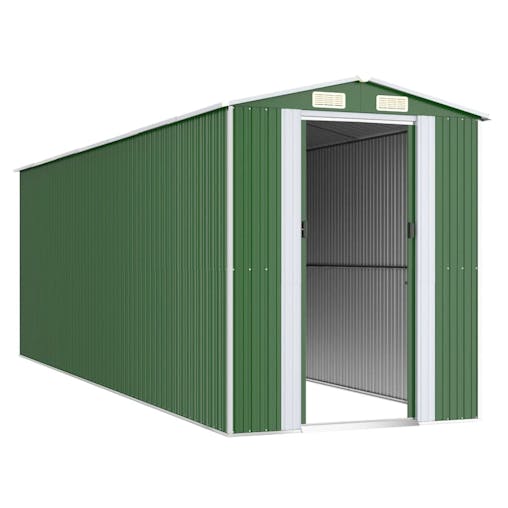 NNEVL Garden Shed Green 192x606x223 cm Galvanised Steel