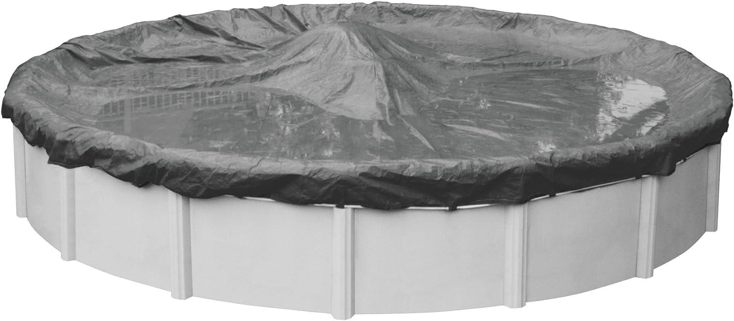 Robelle 30 ft Ultimate Charcoal Winter Pool Cover for Above Ground Pools  4 ft Overlap (34 ft Cover Size)  Solid 14 x 14 Scrim  5.2 oz/yd2  20-Year Warranty  Style: 5130-4
