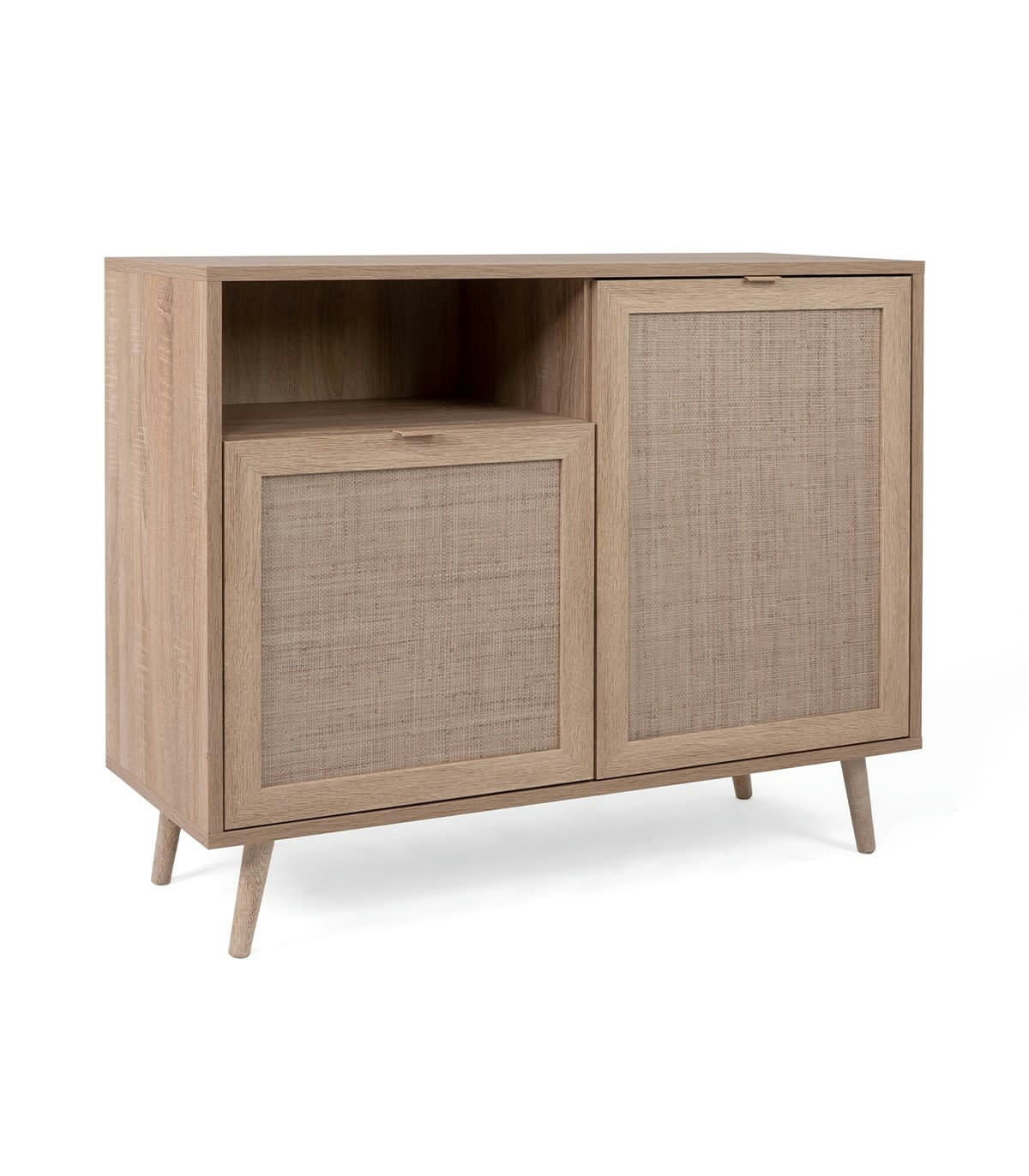 BALI - Buffet 2 portes 1 niche L101 cm - Impression effet rotin