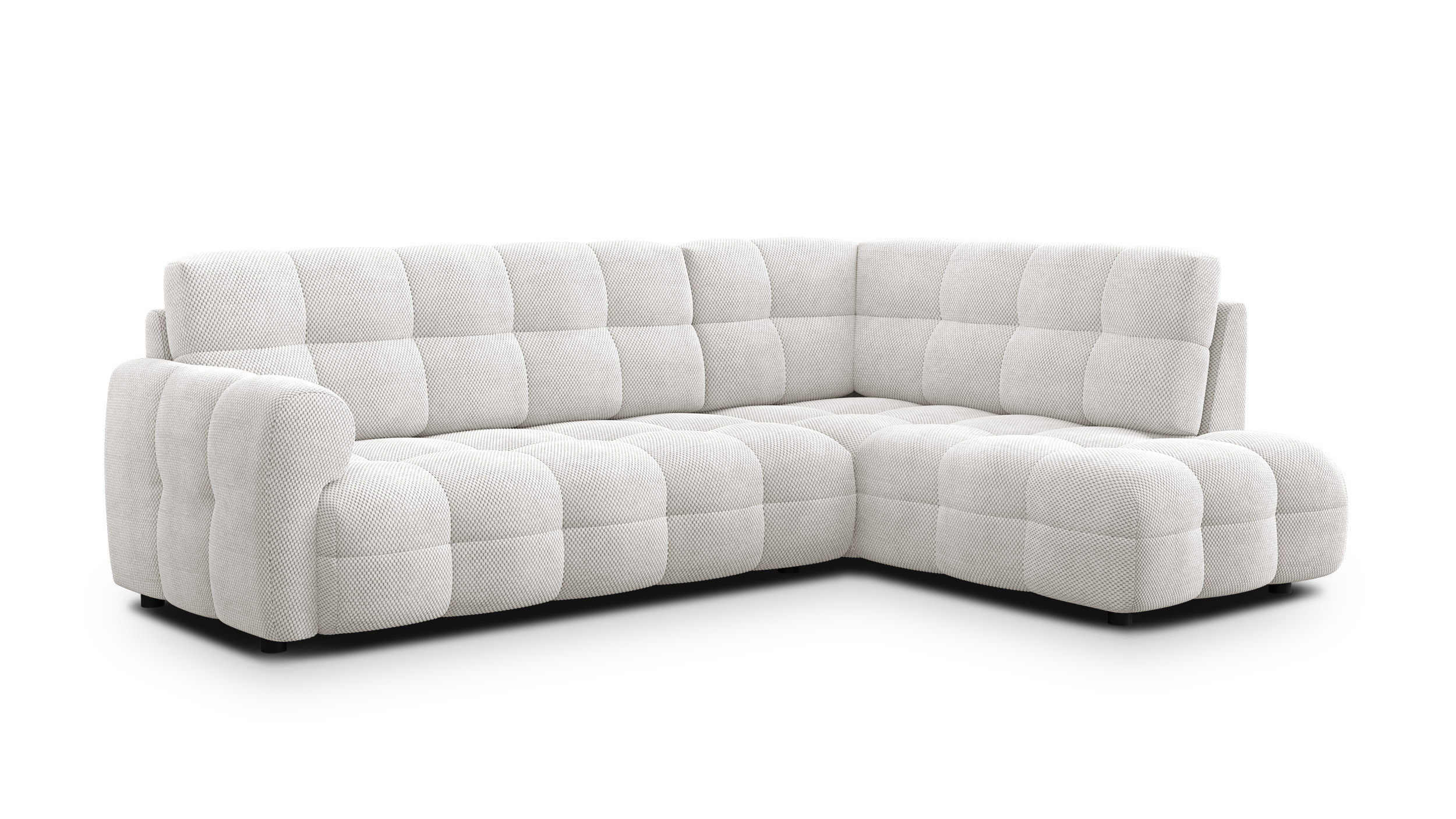 MELLOW sofa narożna 5 osobowa prawa, kremowa