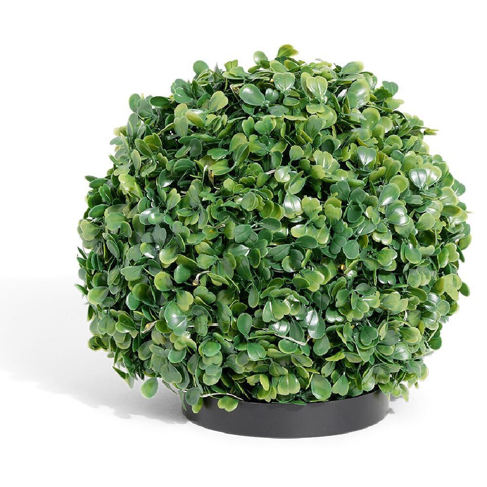 Boule feuille artificielle 35 LED blanc chaud Ø23xH20,5cm