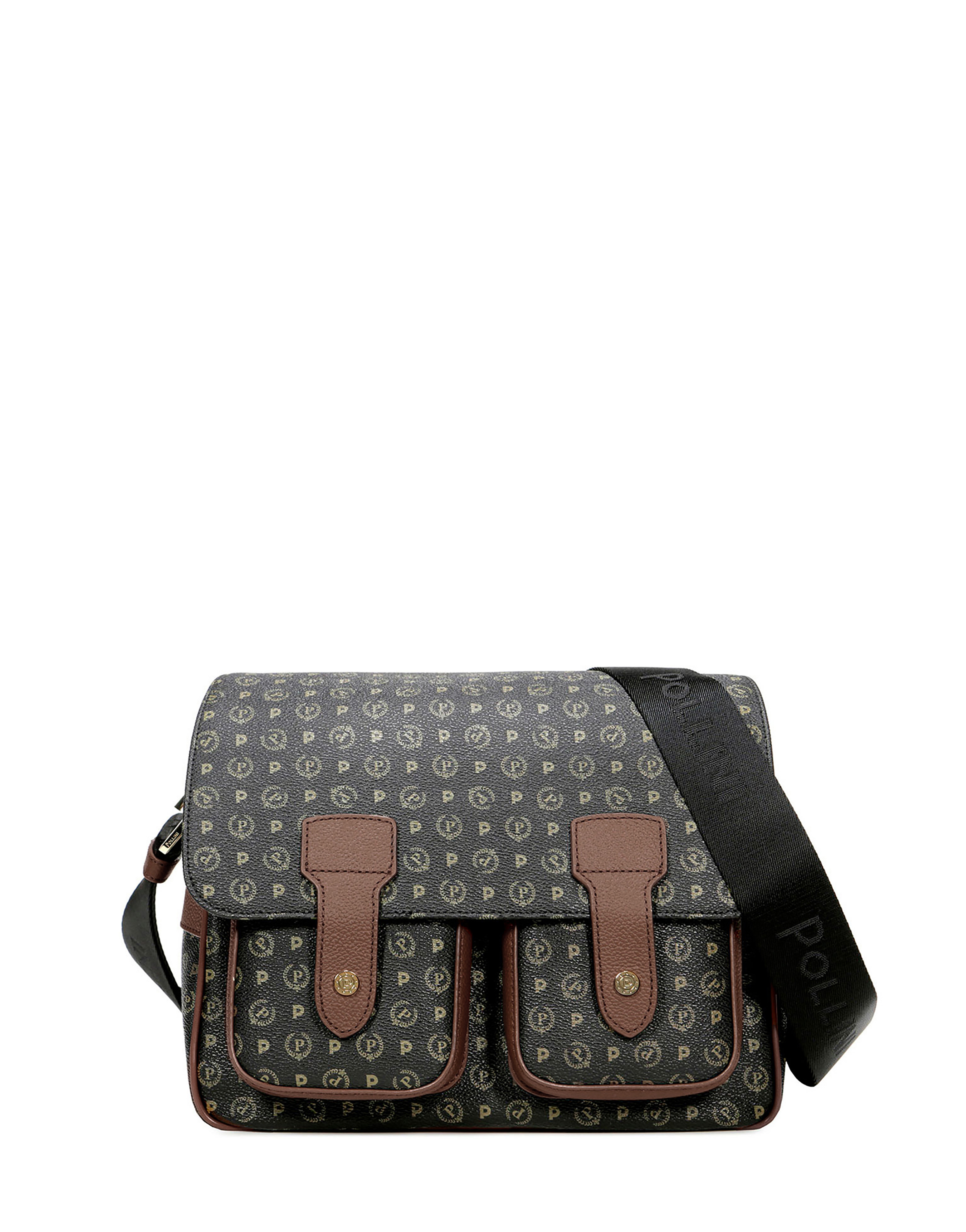 Borsa Messenger Small Heritage Logo Classic Nero/marrone