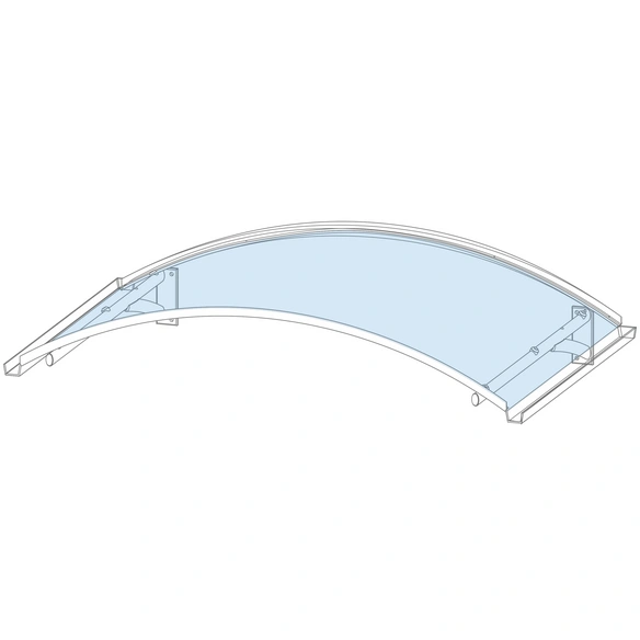 Bogenvordach »BV Secco«, Polycarbonat (PC), edelstahlfarben/klar