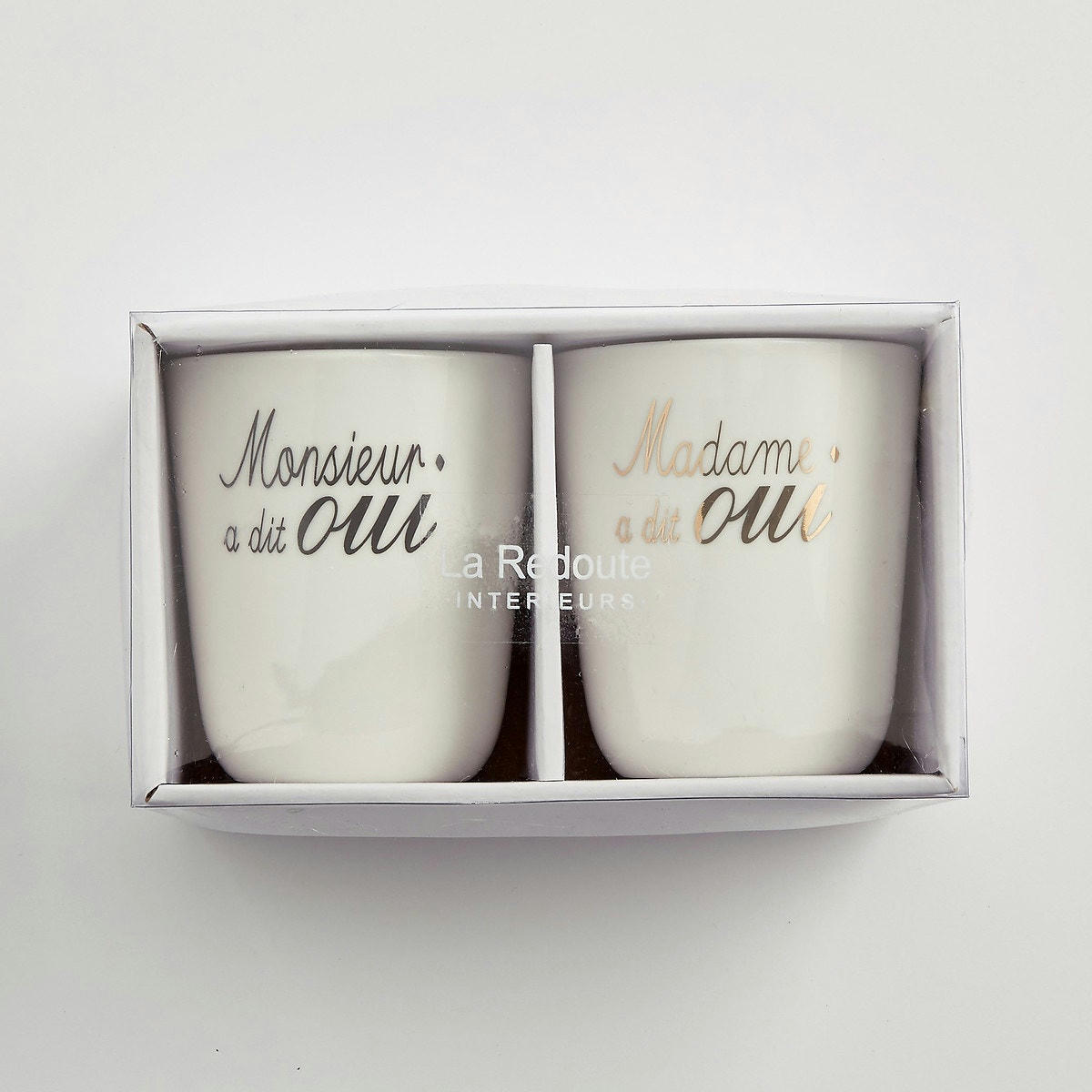 Coffret de 2 tasses porcelaine 