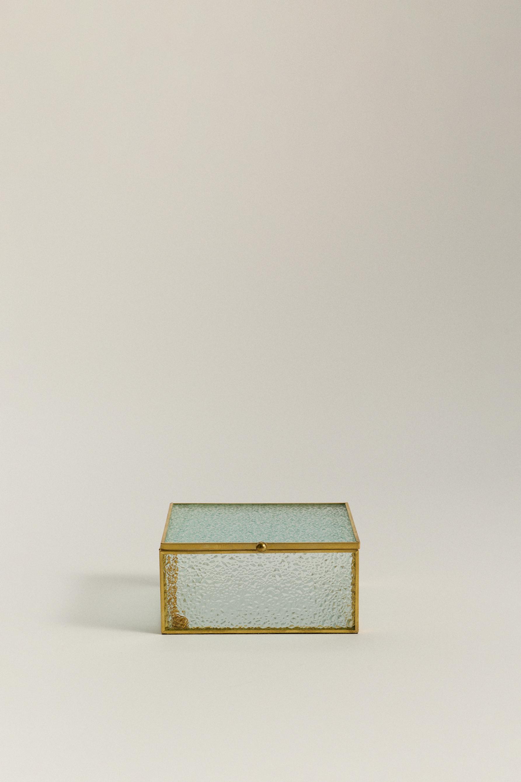 Caja mediana cristal texturizado 14 cm