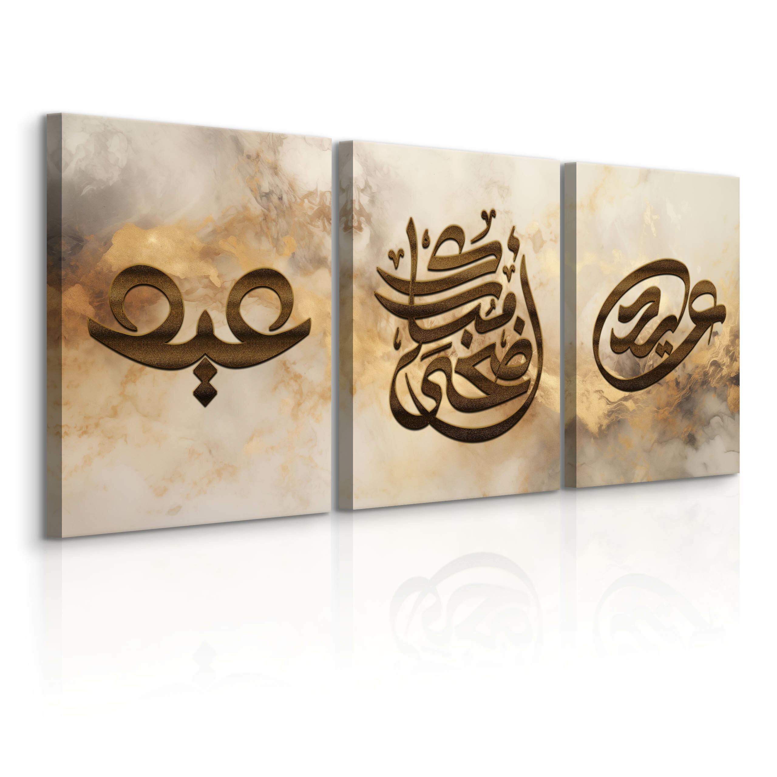 3x Obraz Set Abstrakcja Marmur Styl Boho Islamskie Symbole 30x40cm