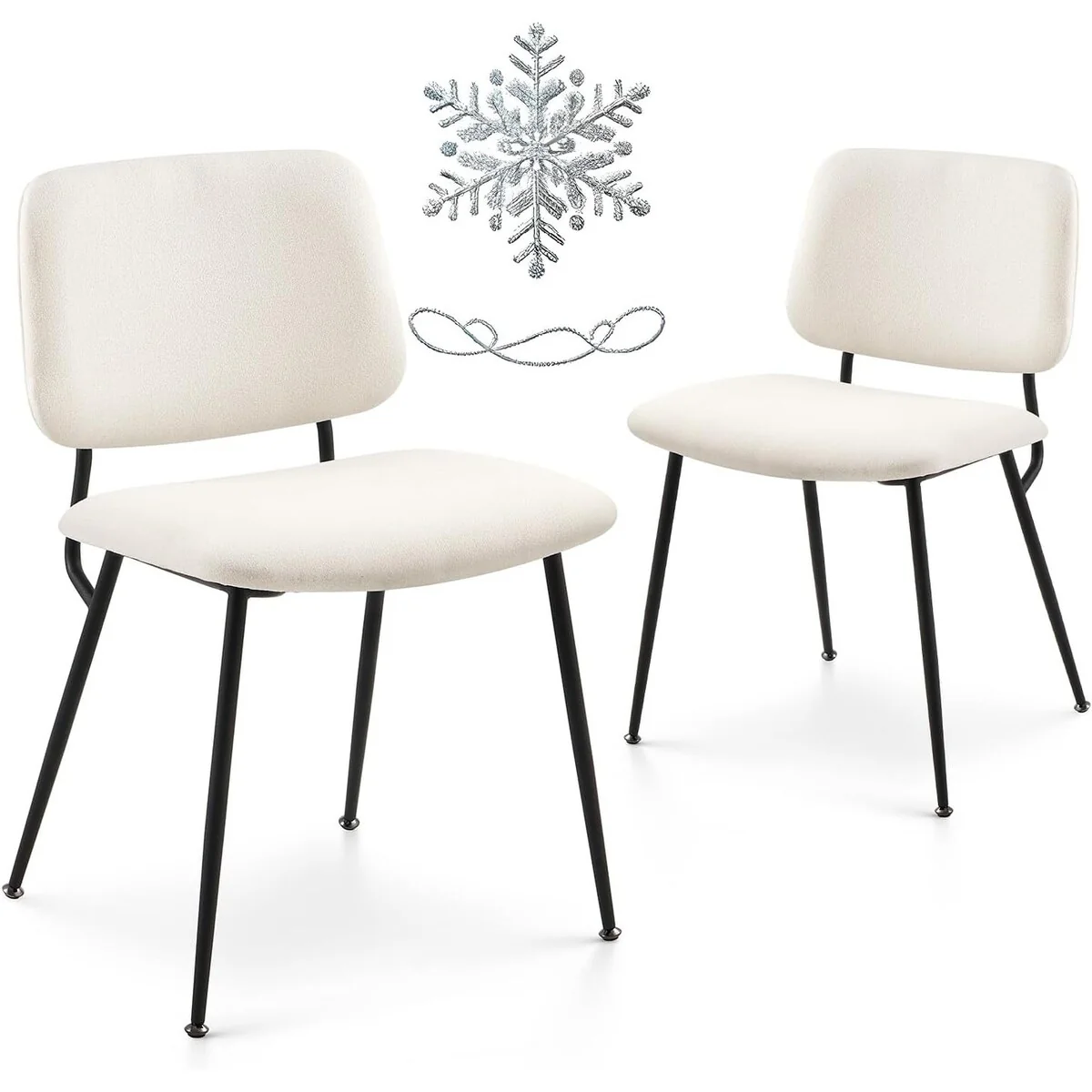 Fabric Modern Upholstered Dining Chairs with Solid Metal Legs set of 2/4/6