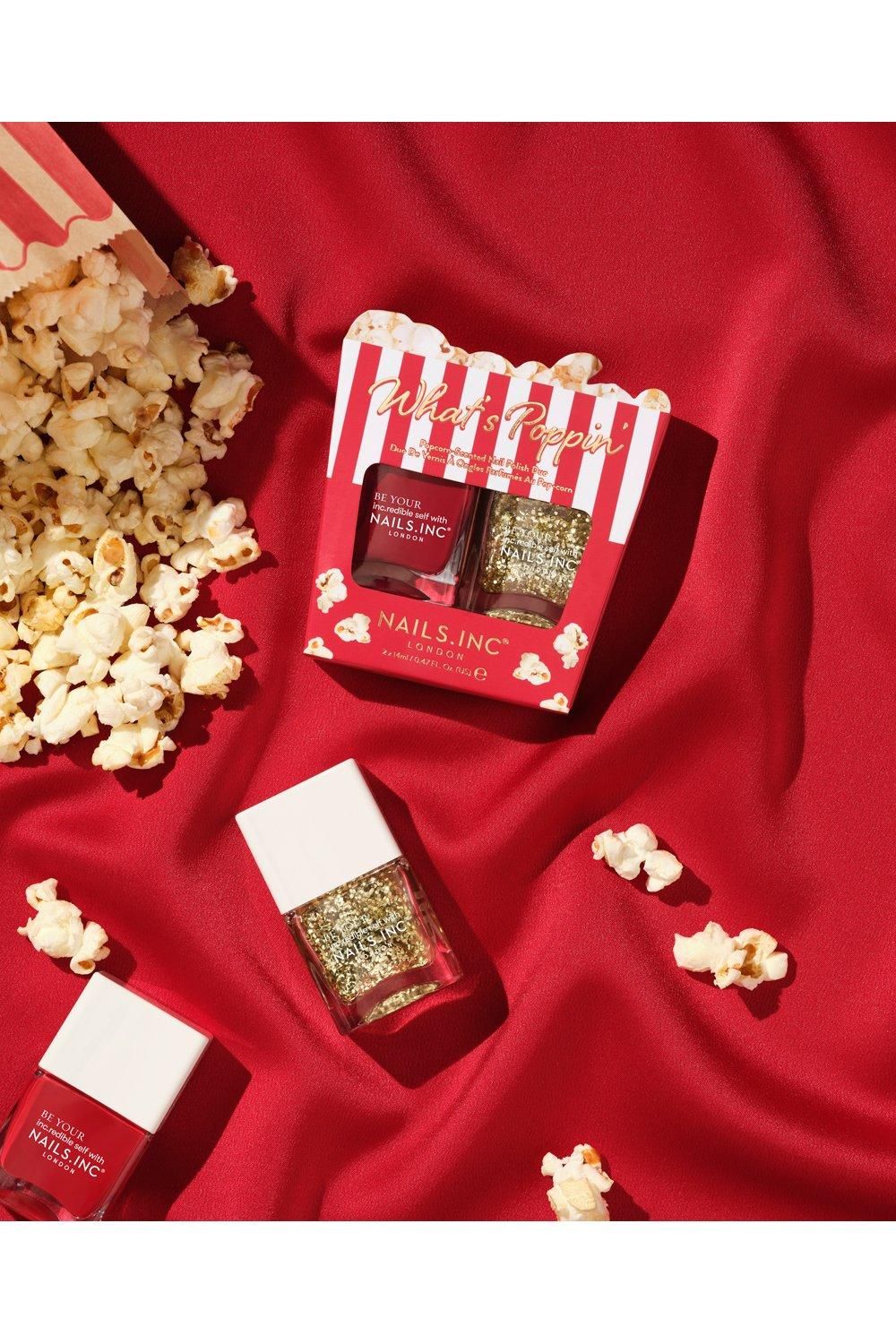 Nails Inc What's Poppin' Popcorn Scented Nail Polish Duo