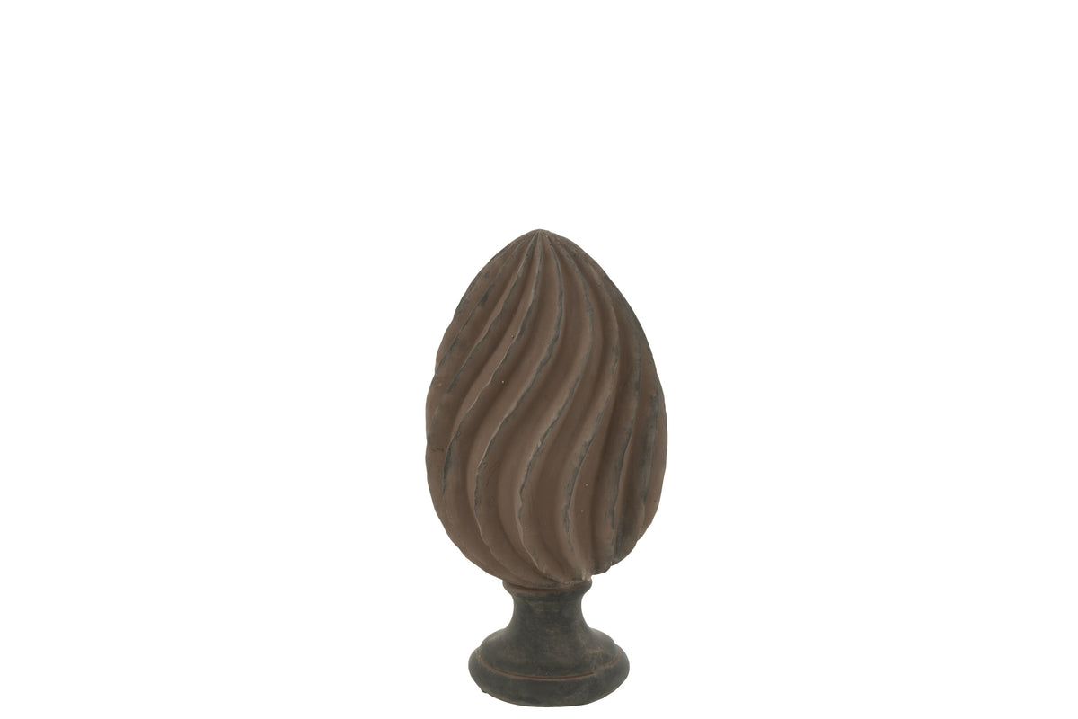 J-Line decoratie Abstract Ananas - polyresin - bruin/zwart