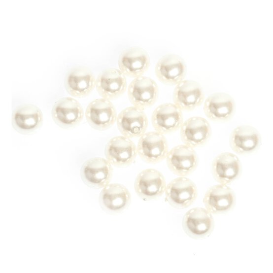 Beads Unlimited White Pearl Beads 8mm 25 Pack
