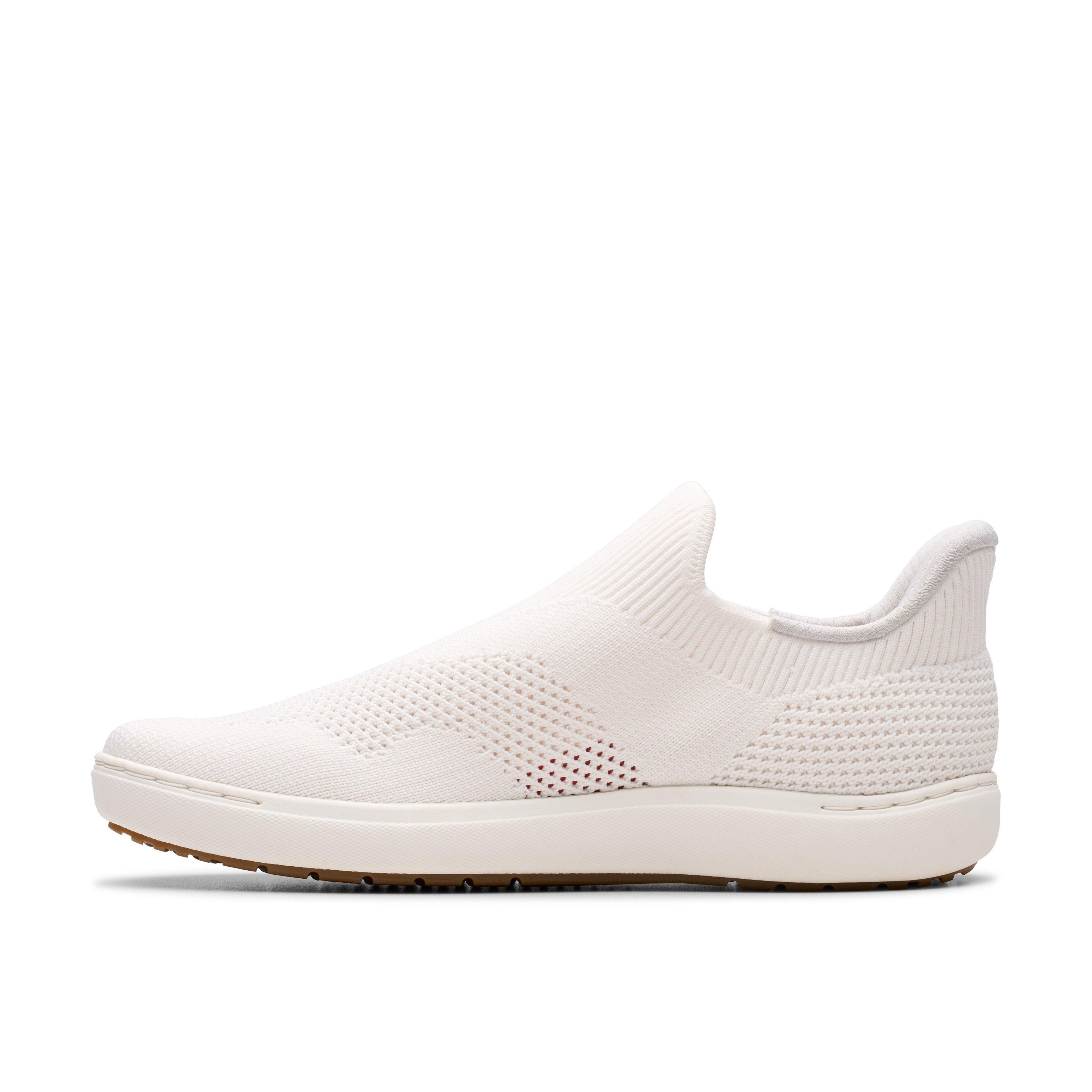 Clarks Nalle Step White Knit Slip Ons