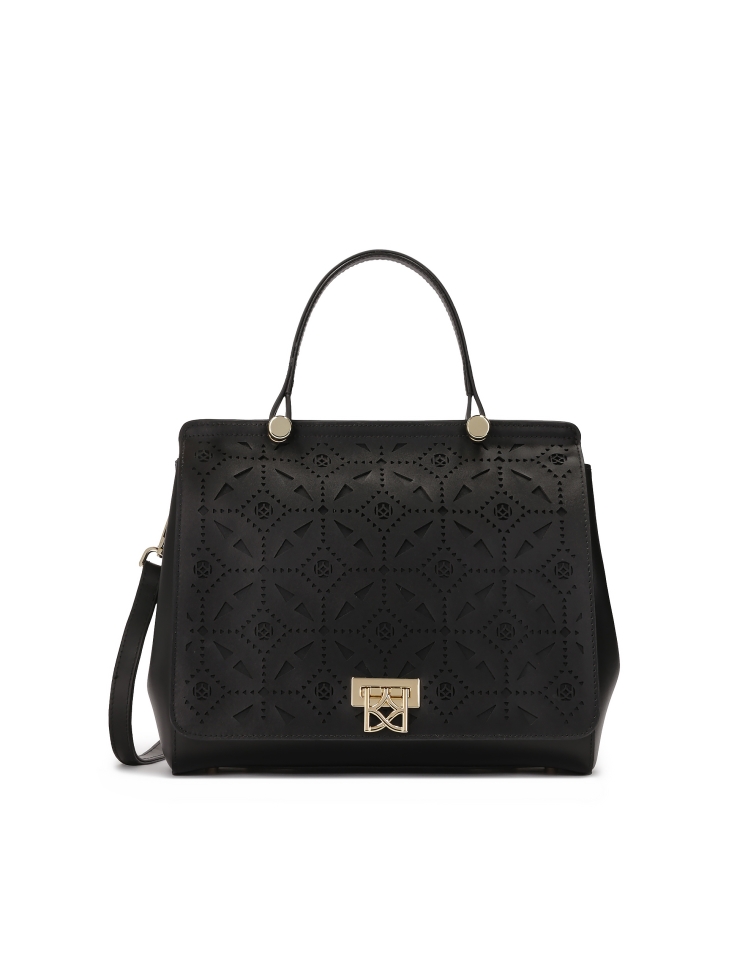 Elegant handbag with openwork pattern