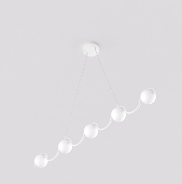 Lampa wisząca SINUS biała 5xG9x15W wym:120x110x14cm IP20 Emibig
