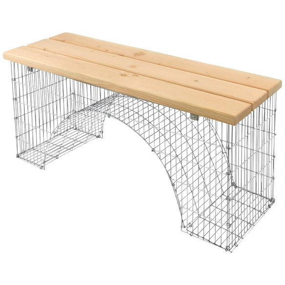 Sitzbank, BxHxL: 45 x 54 x 125 cm, Stahl/Douglasienholz