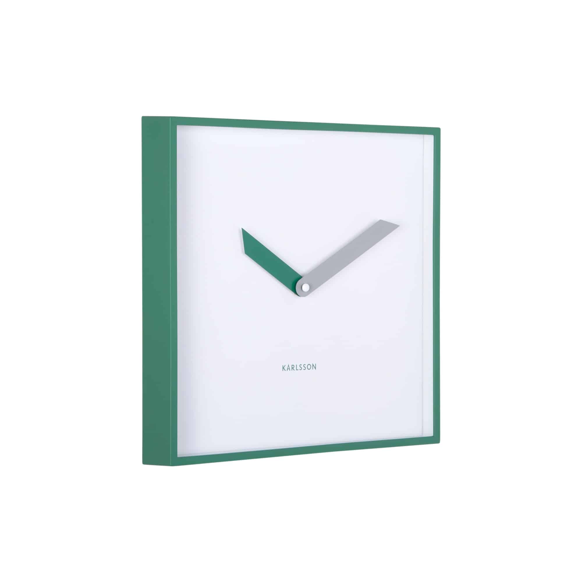 Karlsson wandklok Cool Retro Cuadrado - groen - 4.1x28.3x28.3cm