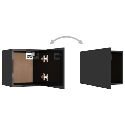NNEVL Bedside Cabinet High Gloss Black 30.5x30x30 cm Chipboard