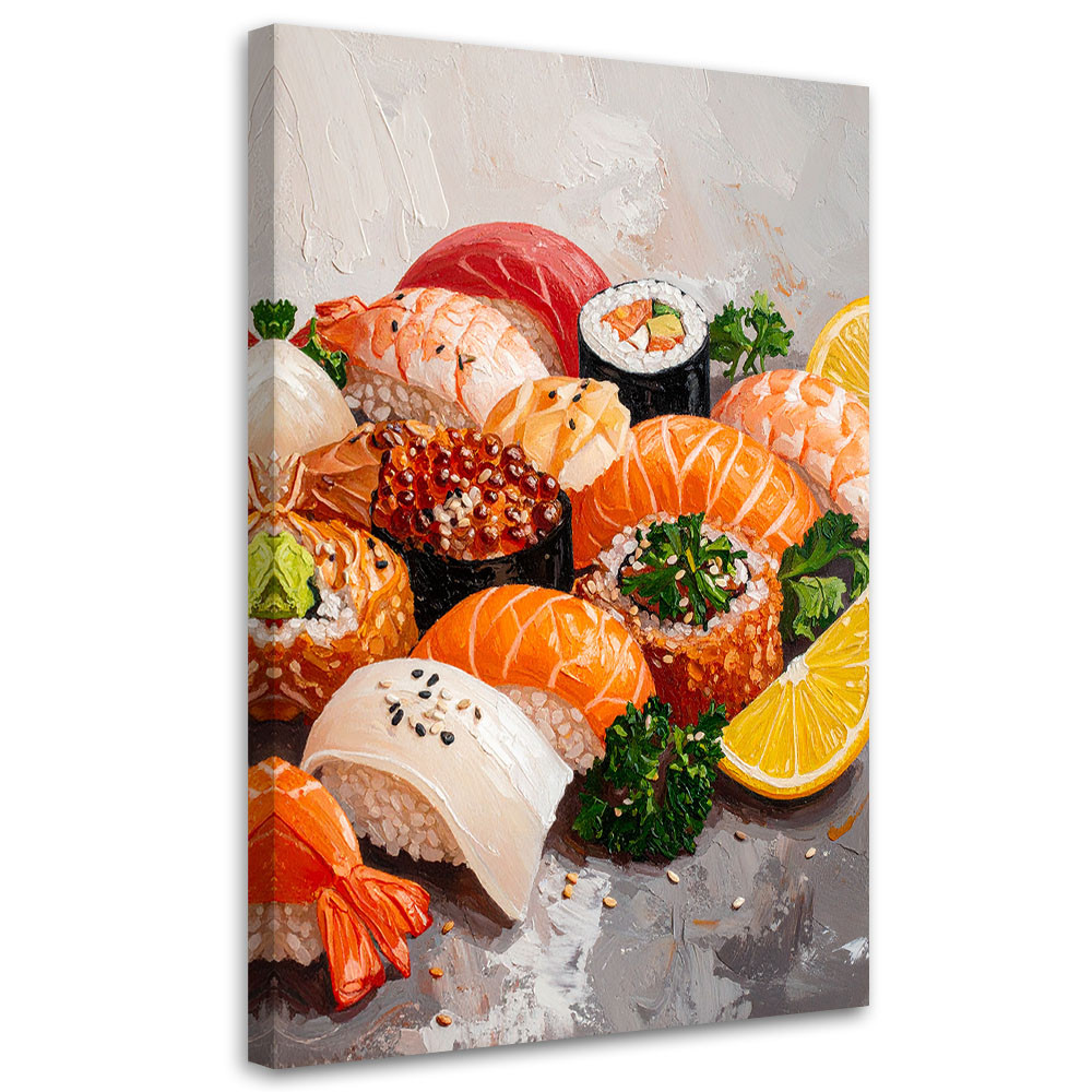 Feeby Obraz do kuchni baru restauracji, Kolorowe Sushi 40x60