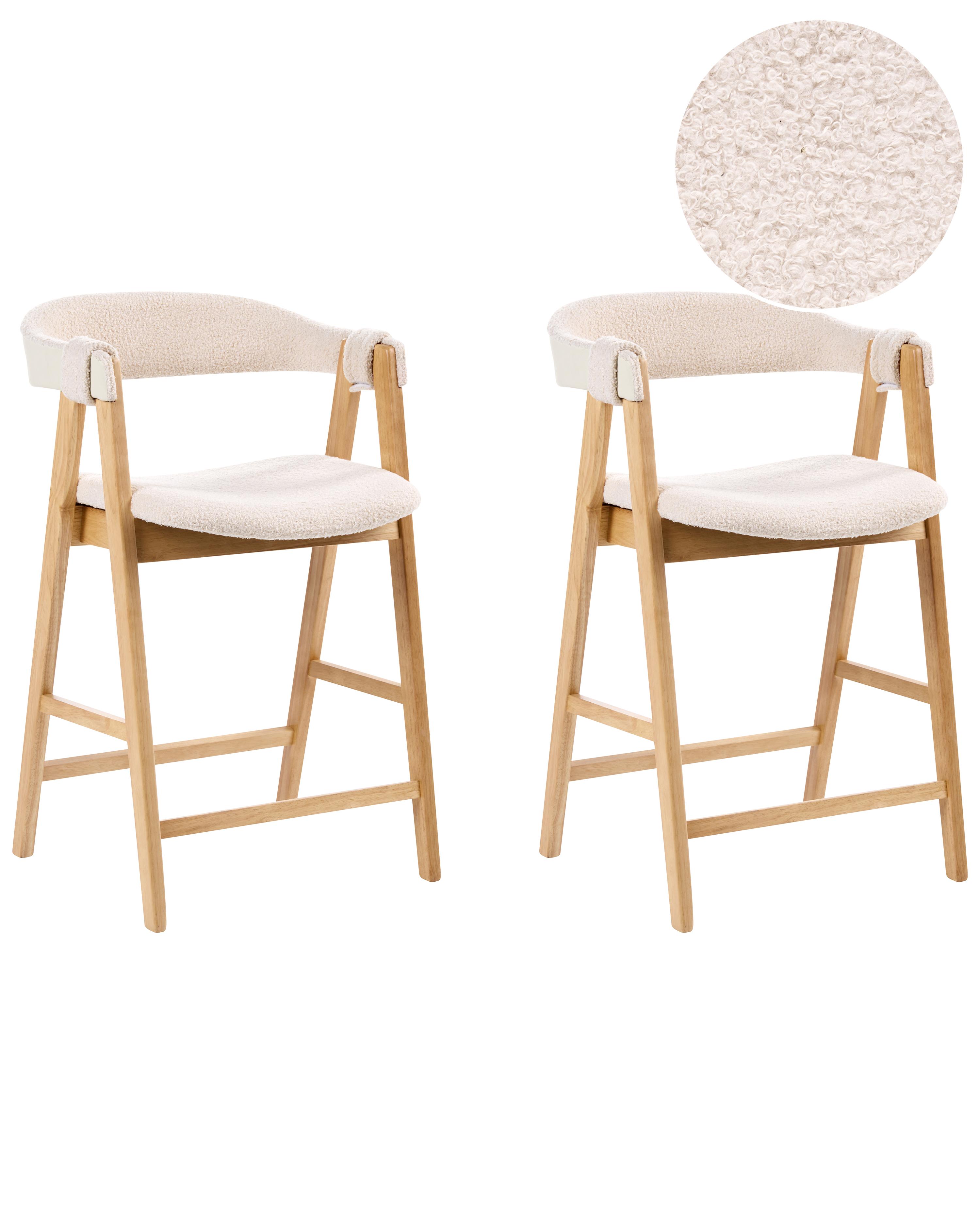 Set of 2 Dining Chairs DAY Boucle Light Brown/ Beige