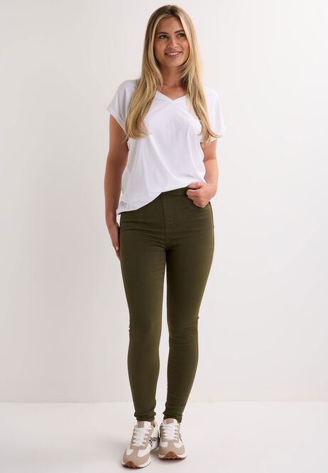 Womens Mid Green Kate Shaper Jeggings