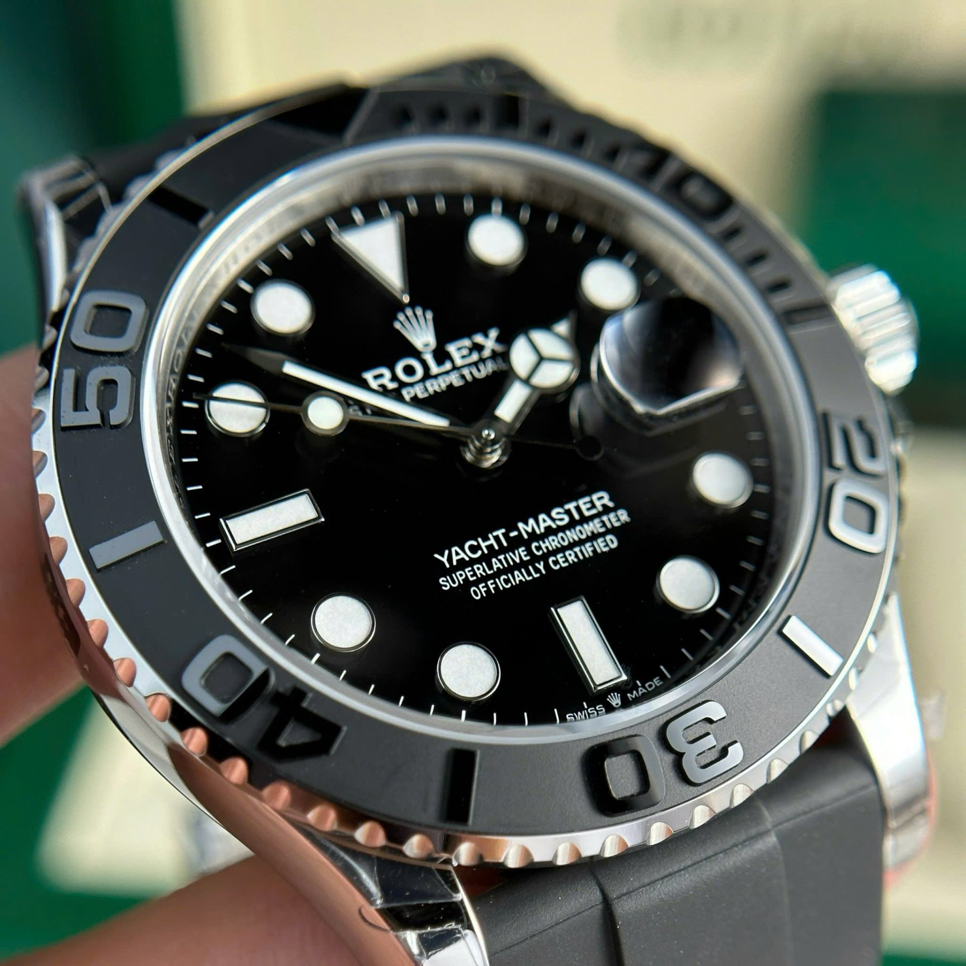 Rolex Yacht-Master 226659 904L Steel Black Dial 42mm Oysterflex Super Clone