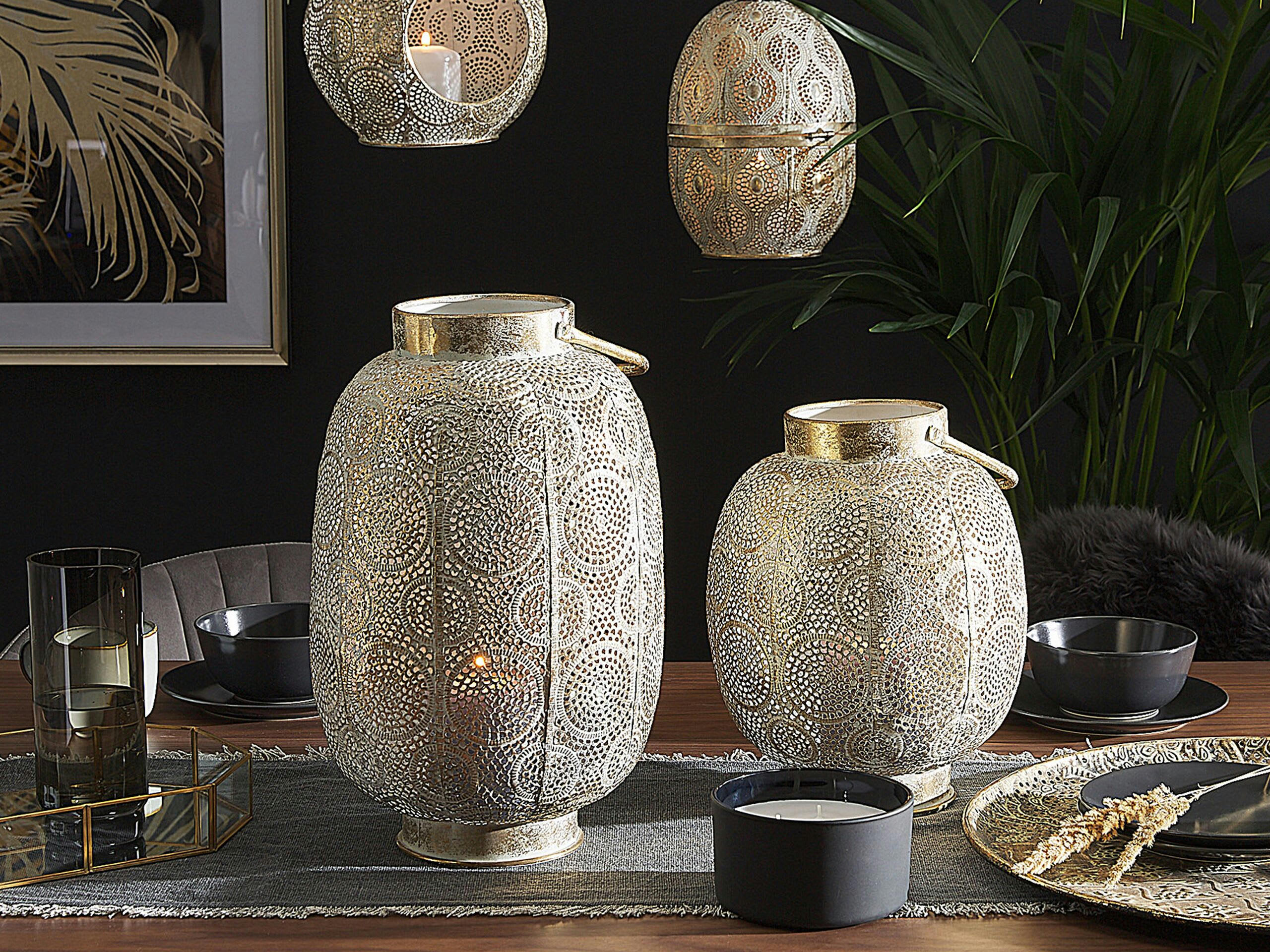 LANTAU - Lanterne en métal doré 40 cm