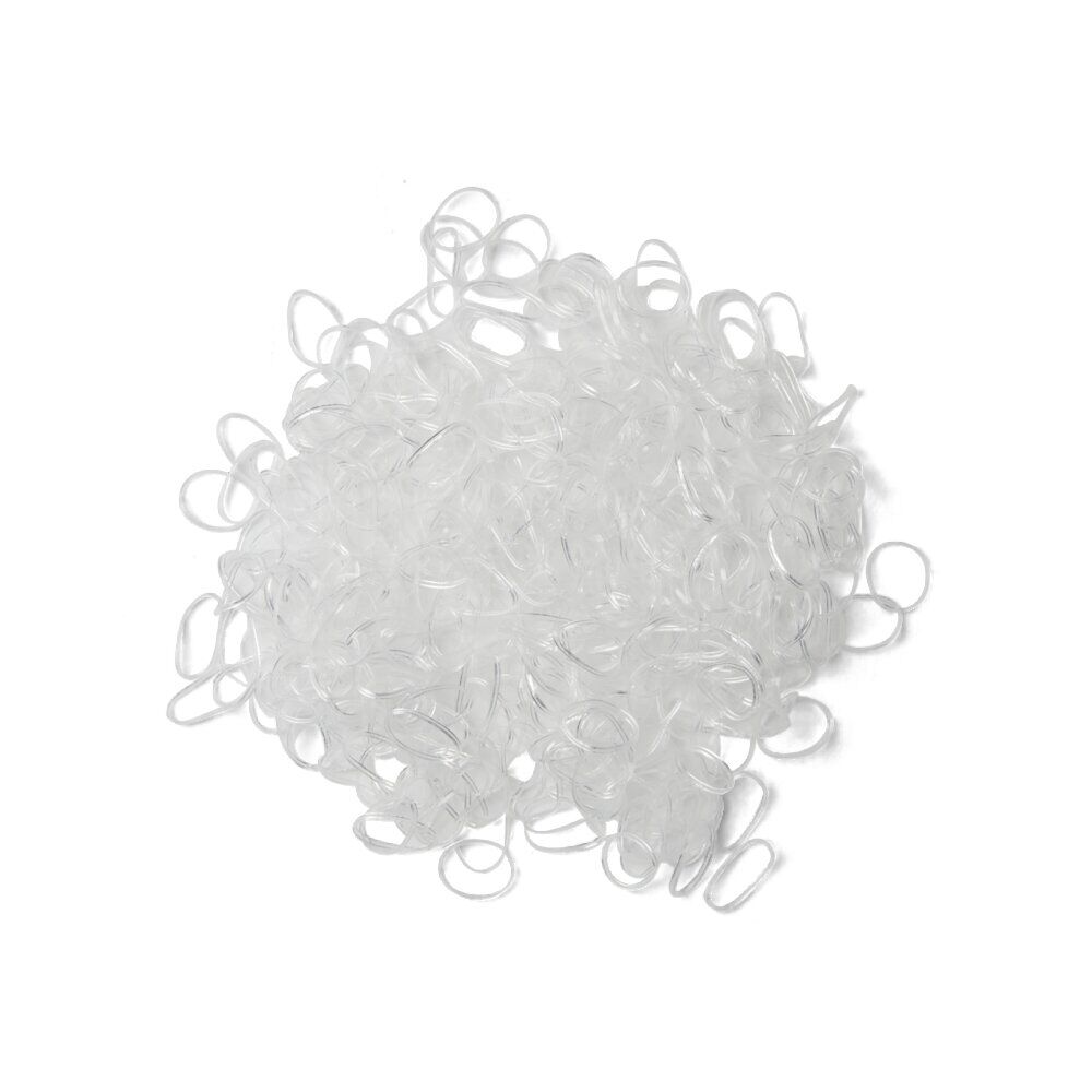 Lot de 500 mini élastiques à cheveux caoutchouc transparent