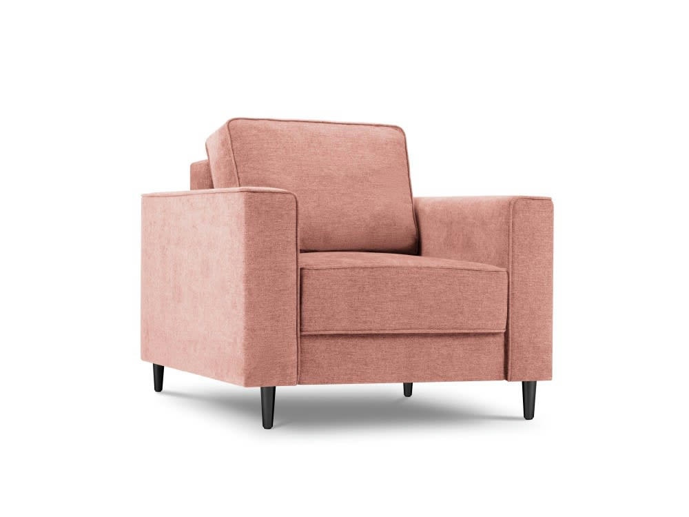 DUNAS - Fauteuil en tissu structuré rose
