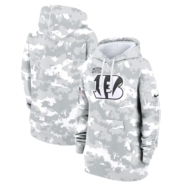 Cincinnati Bengals Nike Women's 2024 Salute To Service Club Fleece Pullover Hoodie - Arctic Camo