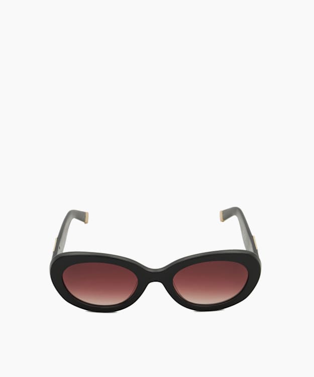 Glee Black - Oval Frame Tortoiseshell Sunglasses