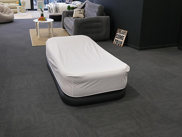 Pack matelas gonflable Deluxe Pillow Rest Raised 1 place Intex   Drap housse