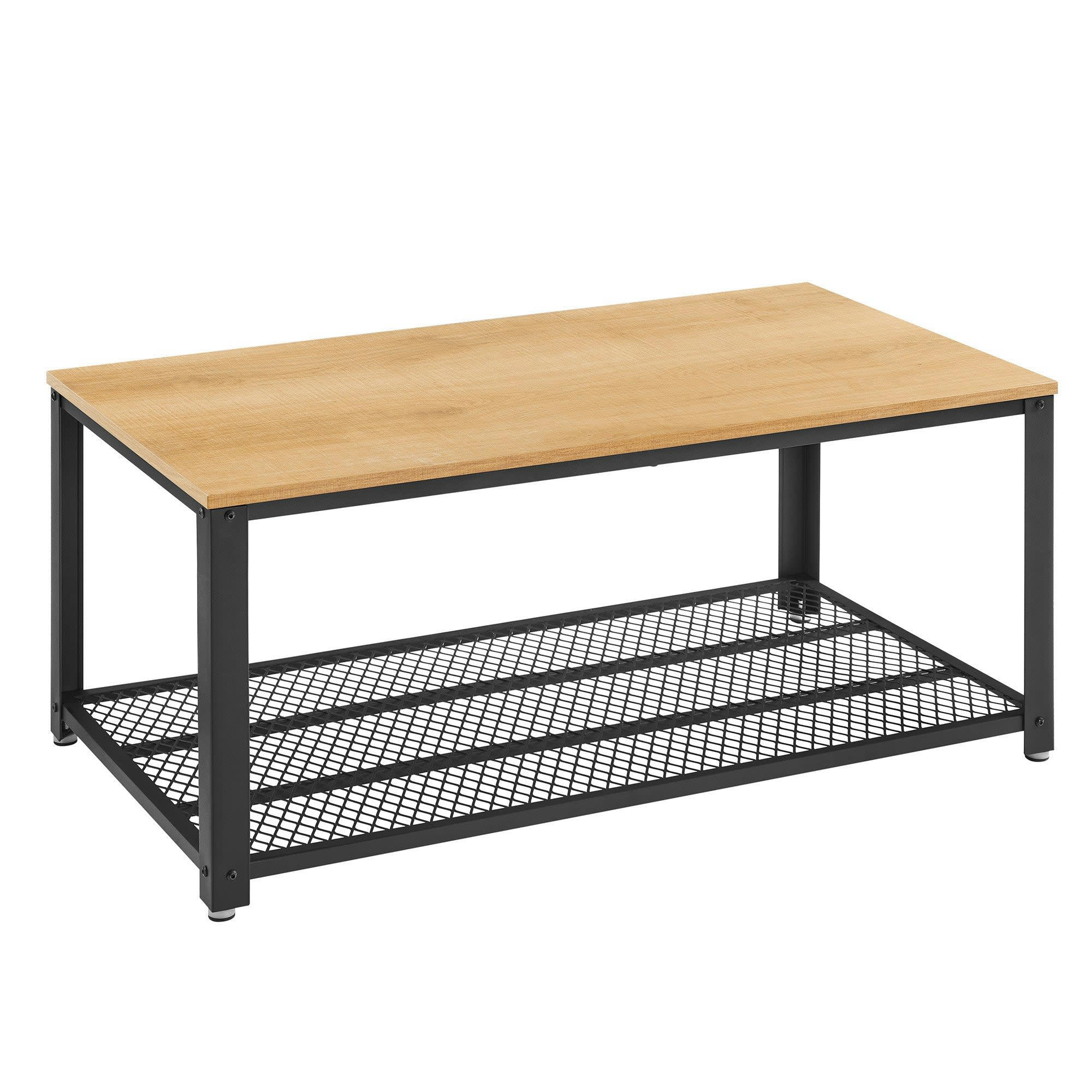 - Table basse industrielle Médium MDF Chêne clair 106,2x45x60,2cm
