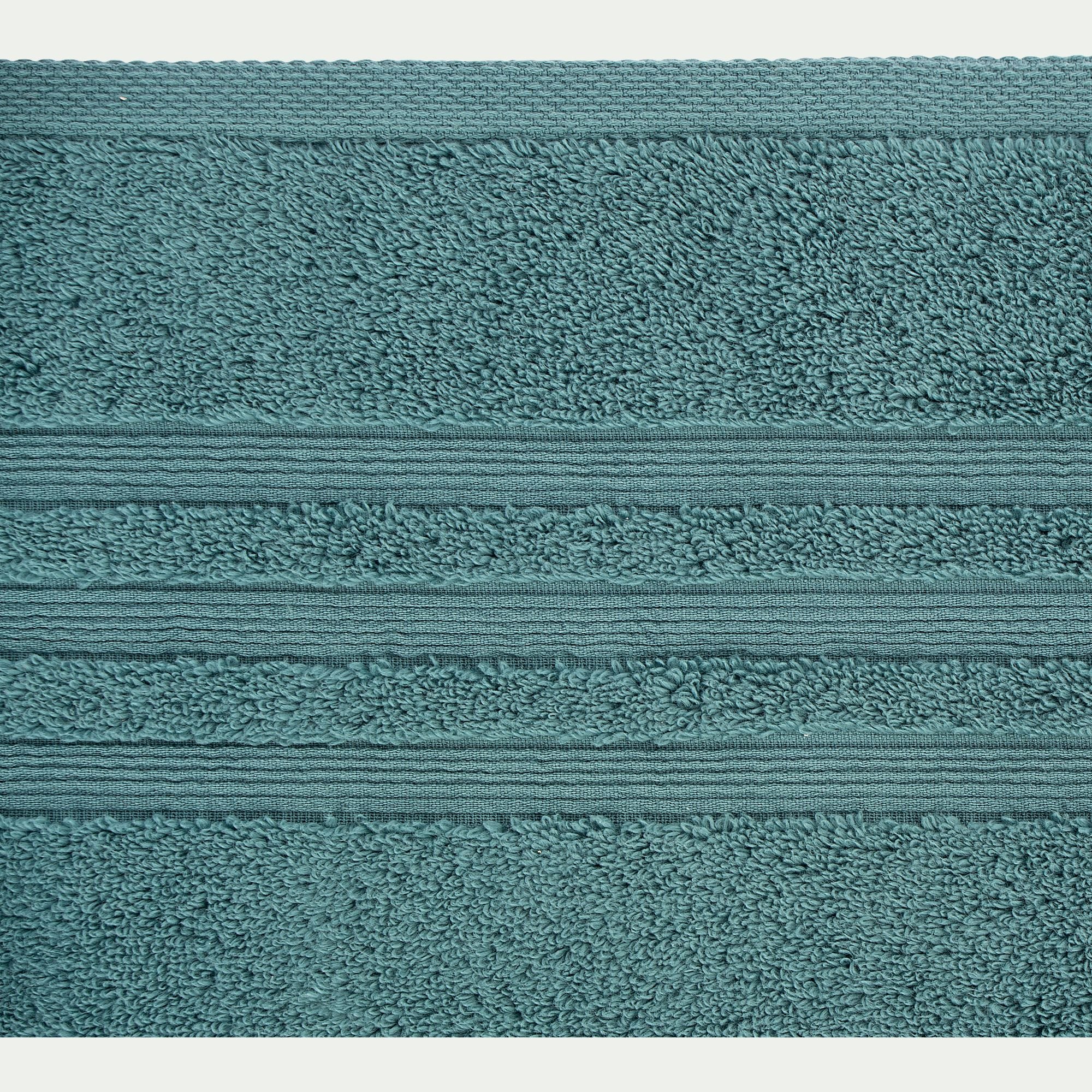 NOUN - Lot de 2 serviettes invité bouclette en coton - vert 30x50cm