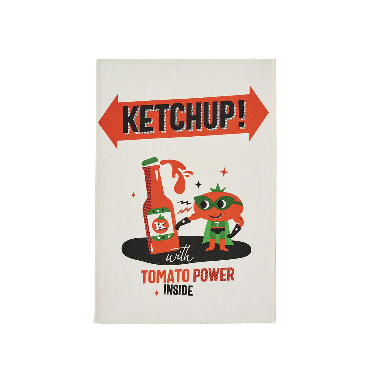 MISTERATOMIC TOMATOPOWER - Torchon en coton rouge 50x75