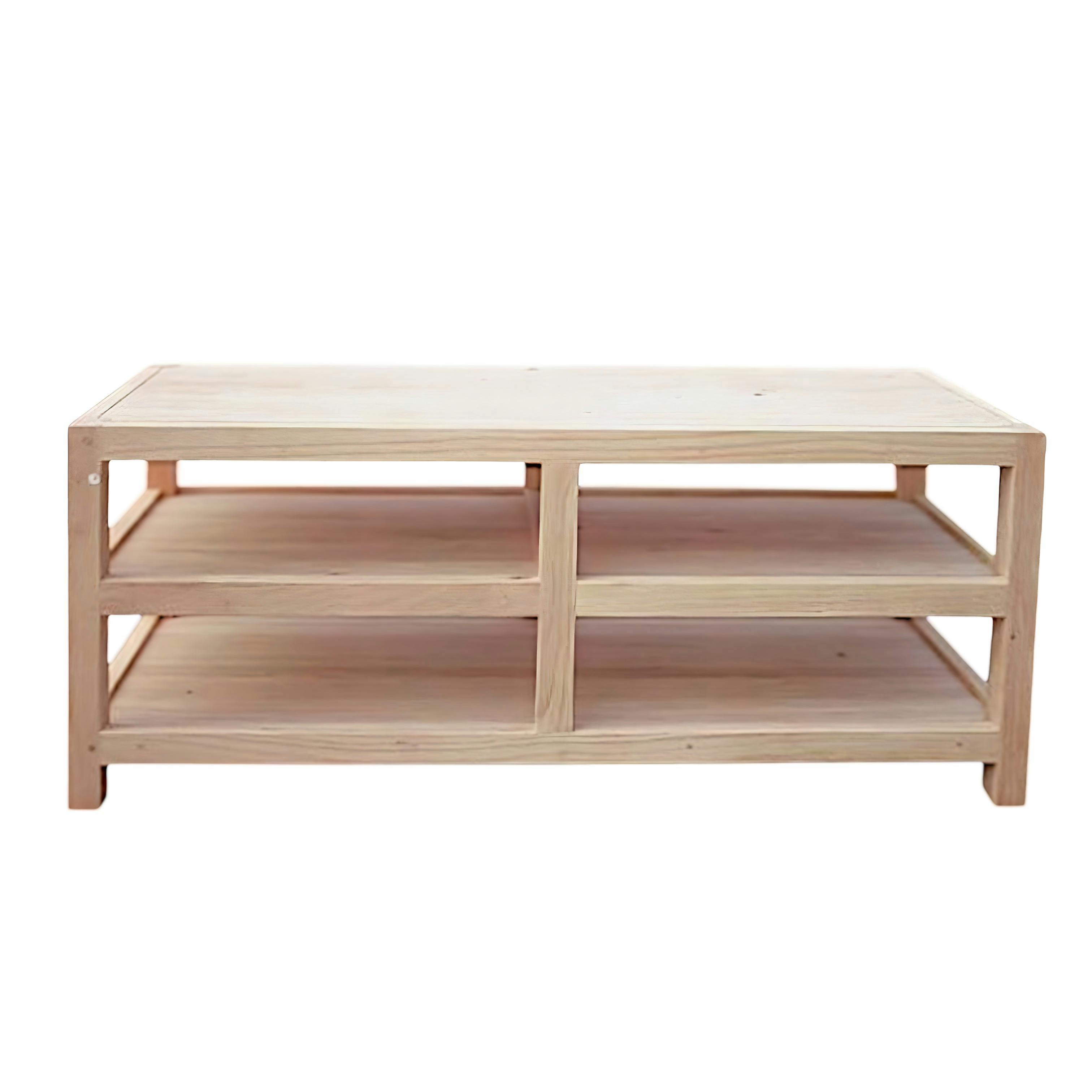 Meuble TV Hévéa 4 niches 120x45x50cm HELENA