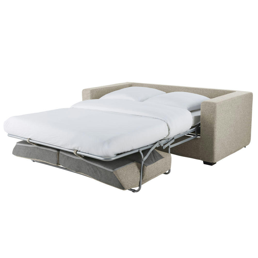 Milano - Canapé convertible 3 places beige, matelas 12 cm