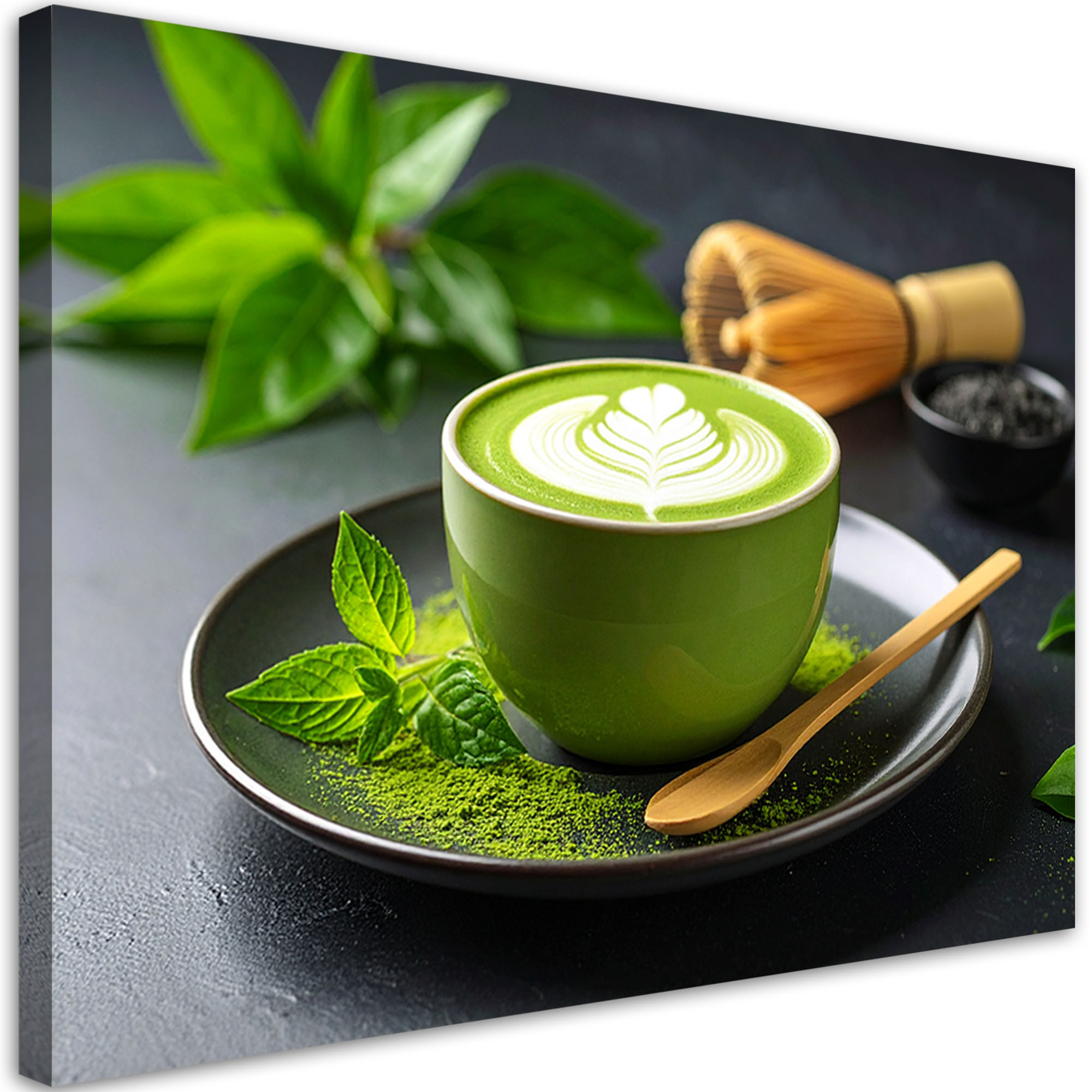 Obraz do kuchni restauracji, Matcha Herbata Latte 30x20