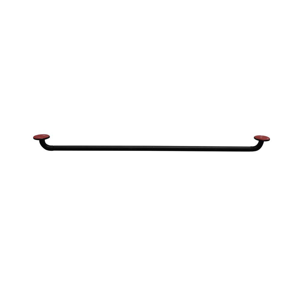 Tringle à vitrage auto adhésive Extensible Métal Noir 40-70 cm