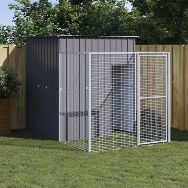 VidaXL buda dla psa Antracyt 165 x 251 x 181 cm Stal