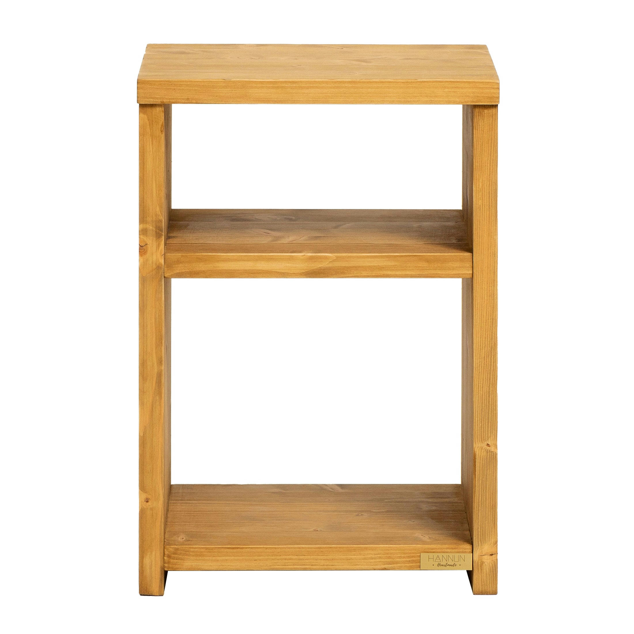 VERANIA - Table de chevet en bois d'épicéa de couleur marron clair