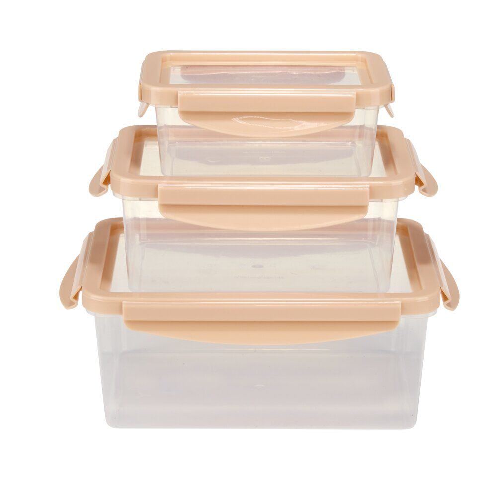 BoÎte alimentaire x3 plastique et silicone 500/1200/2200ml (2 modèles rose ou vert)