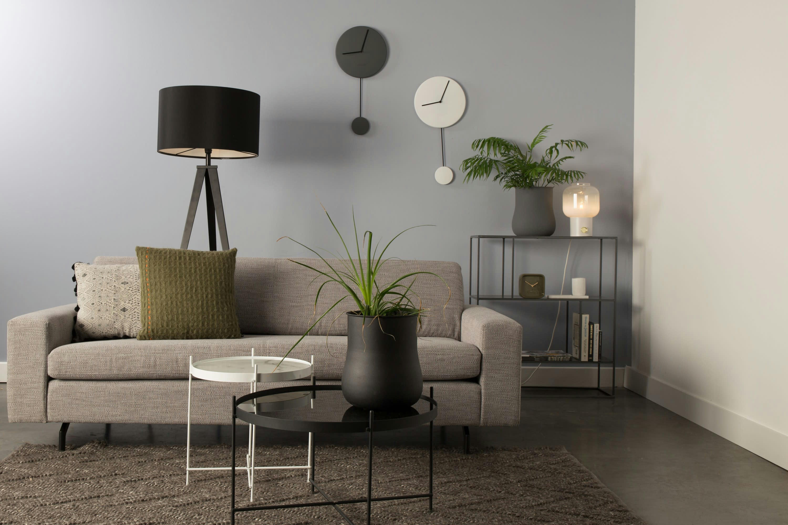 JEAN - Canapé 3 places en tissu gris