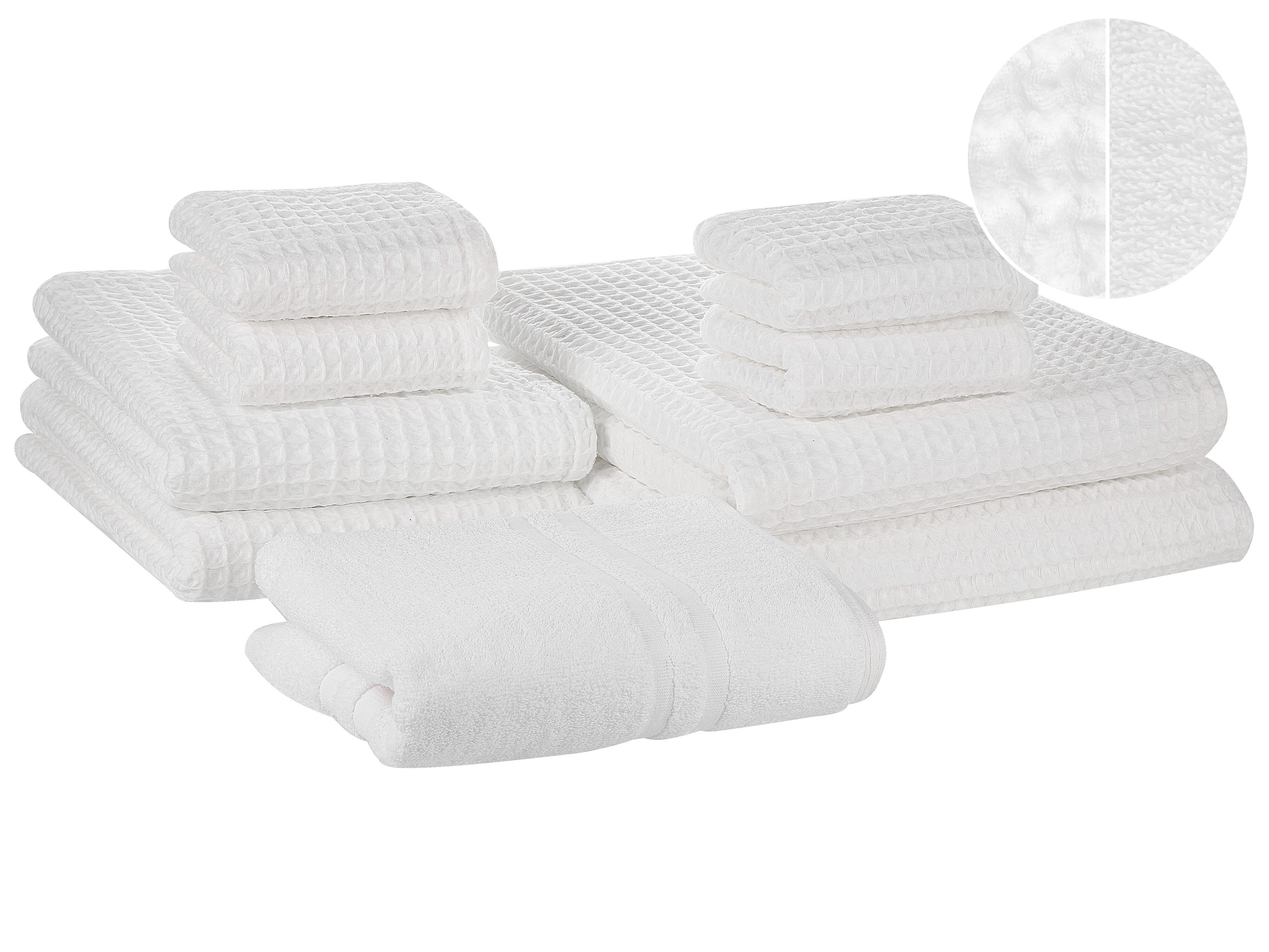 Set of 11 Towels AREORA Cotton White