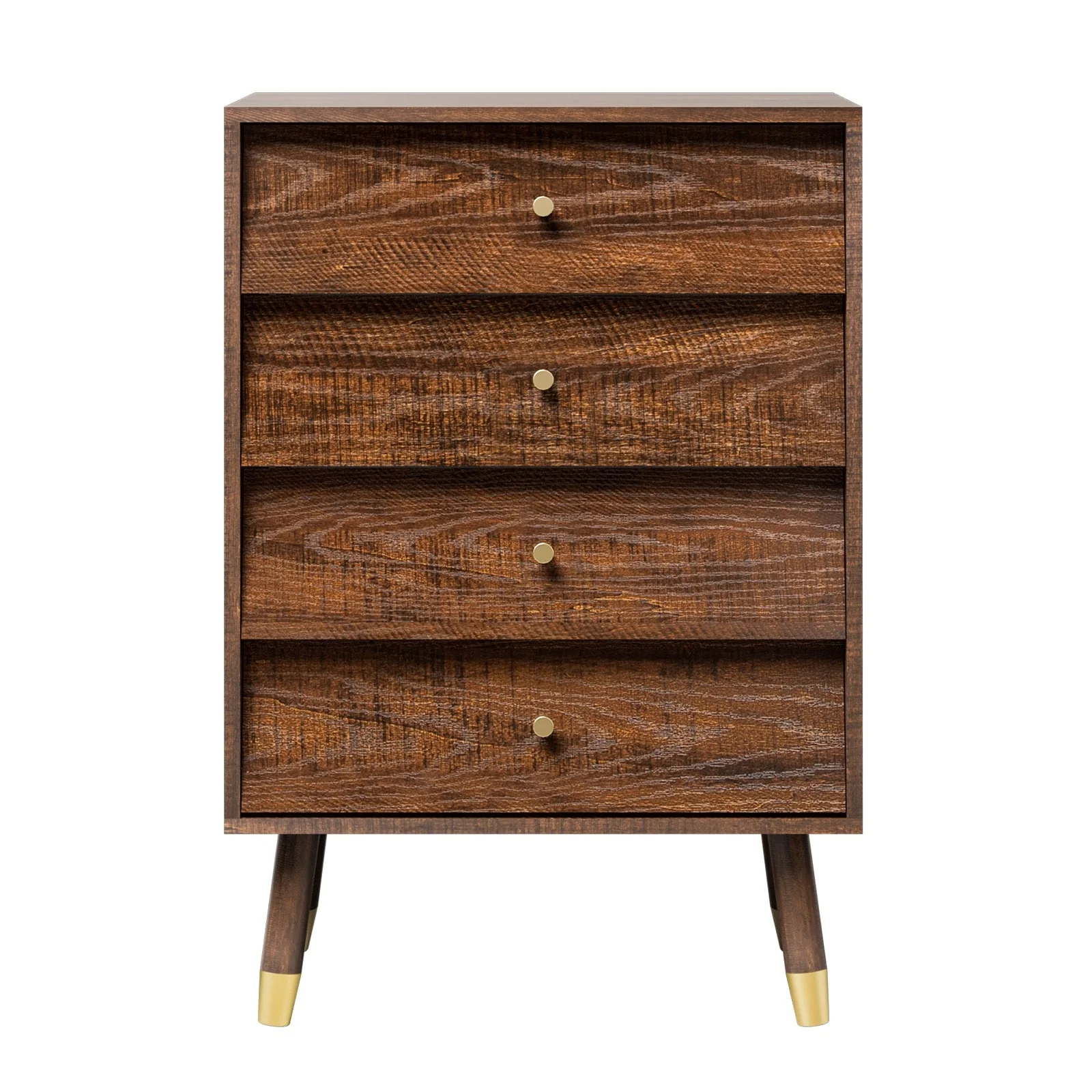 4 Drawer Dresser Mid Century Modern Dresser for Bedroom Retro Style Tall Dresser